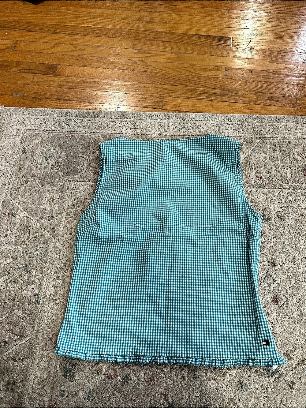 VINTAGE Tommy Hilfiger Gingham top in Blue & White Size Medium